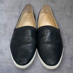 FRYE Melanie Womens Leather Slip On Sneaker Shoes Black Flats Size 8.5 Loafers